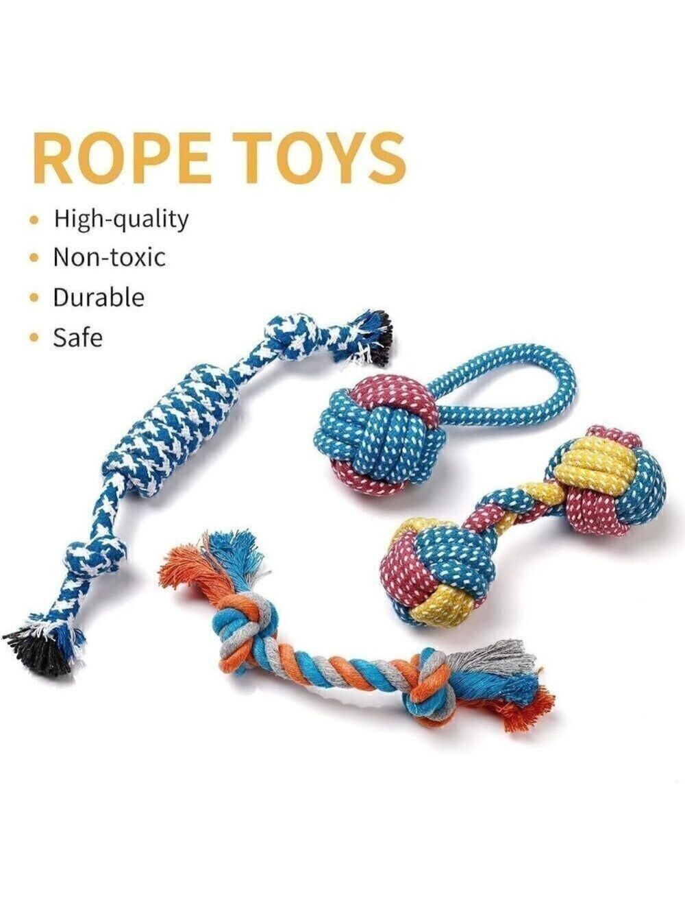 Toozey Puppy Toys for Small Dogs, 7 Pack Small Dog Squeaky, Chew, Rope Toys - Picture 3 of 9